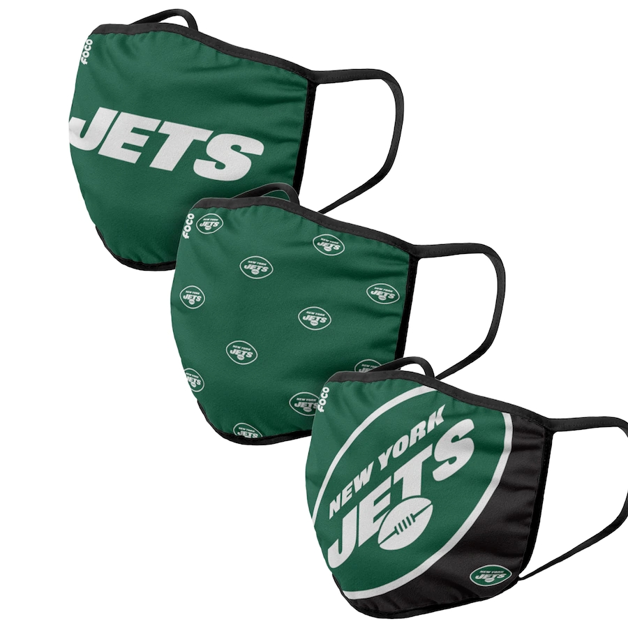  New York Jets Adult Face Covering 3-PackDust mask with filter